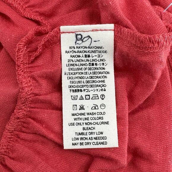 Free People Charlie Tee Size XS Women Oversized Short Sleeve Flounce Ruffle Red - Picture 11 of 11